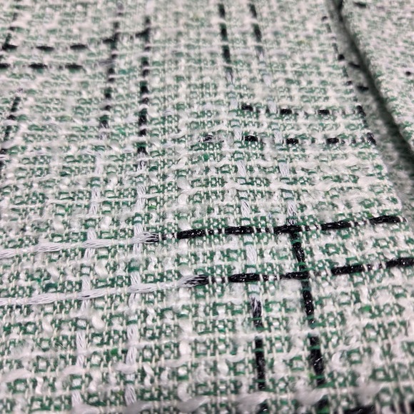 Maeve Anthropologie Tweed Blazer Vest 10 Mint Green Plaid Career Preppy Business - Picture 7 of 7